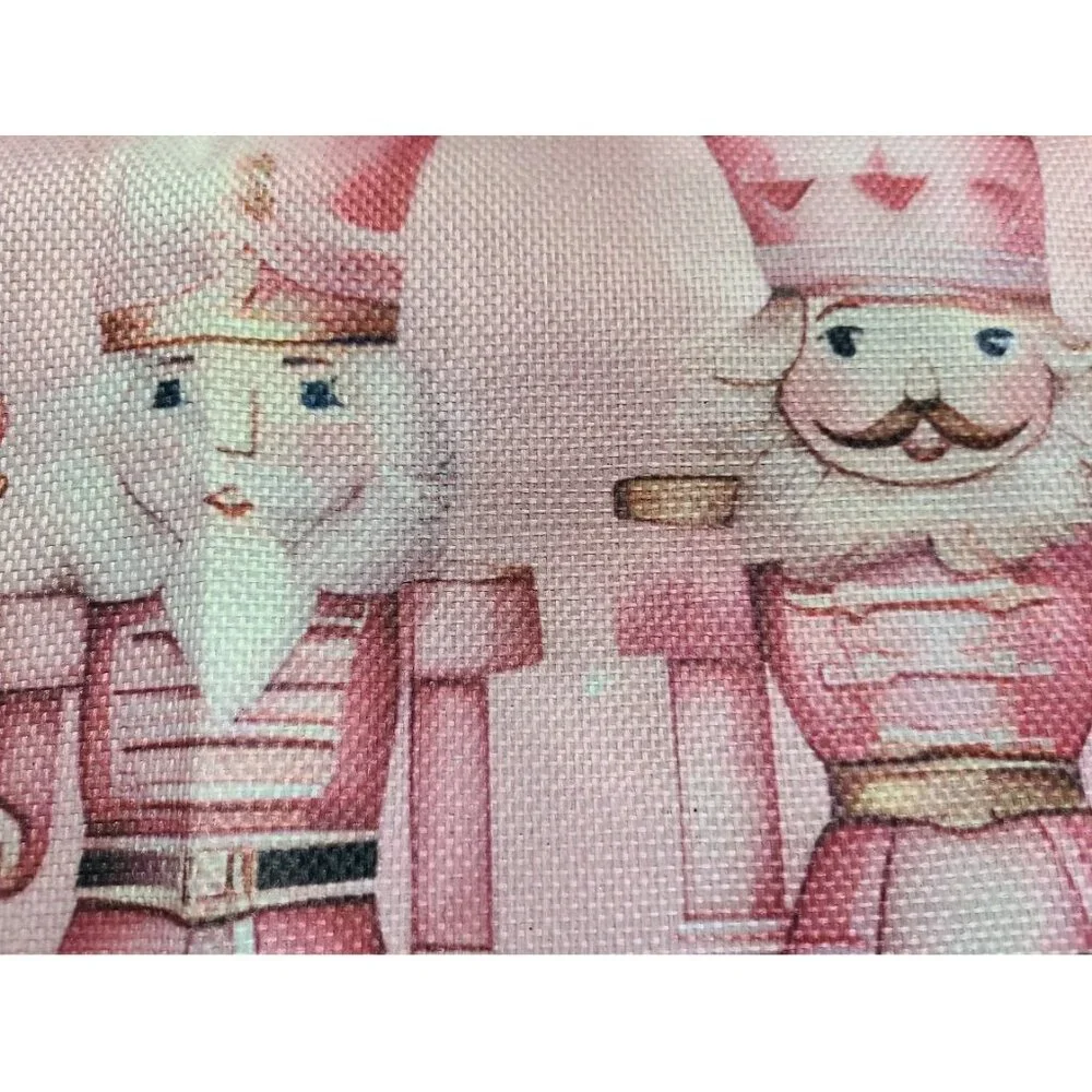Nutcracker Table Runner Pink Christmas Decor Holiday Decoration Decorative Cloth